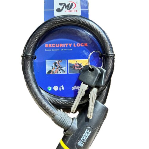 Yellow Heavy Duty wirelock for bike steel wire inside the lock with computer key for safety
